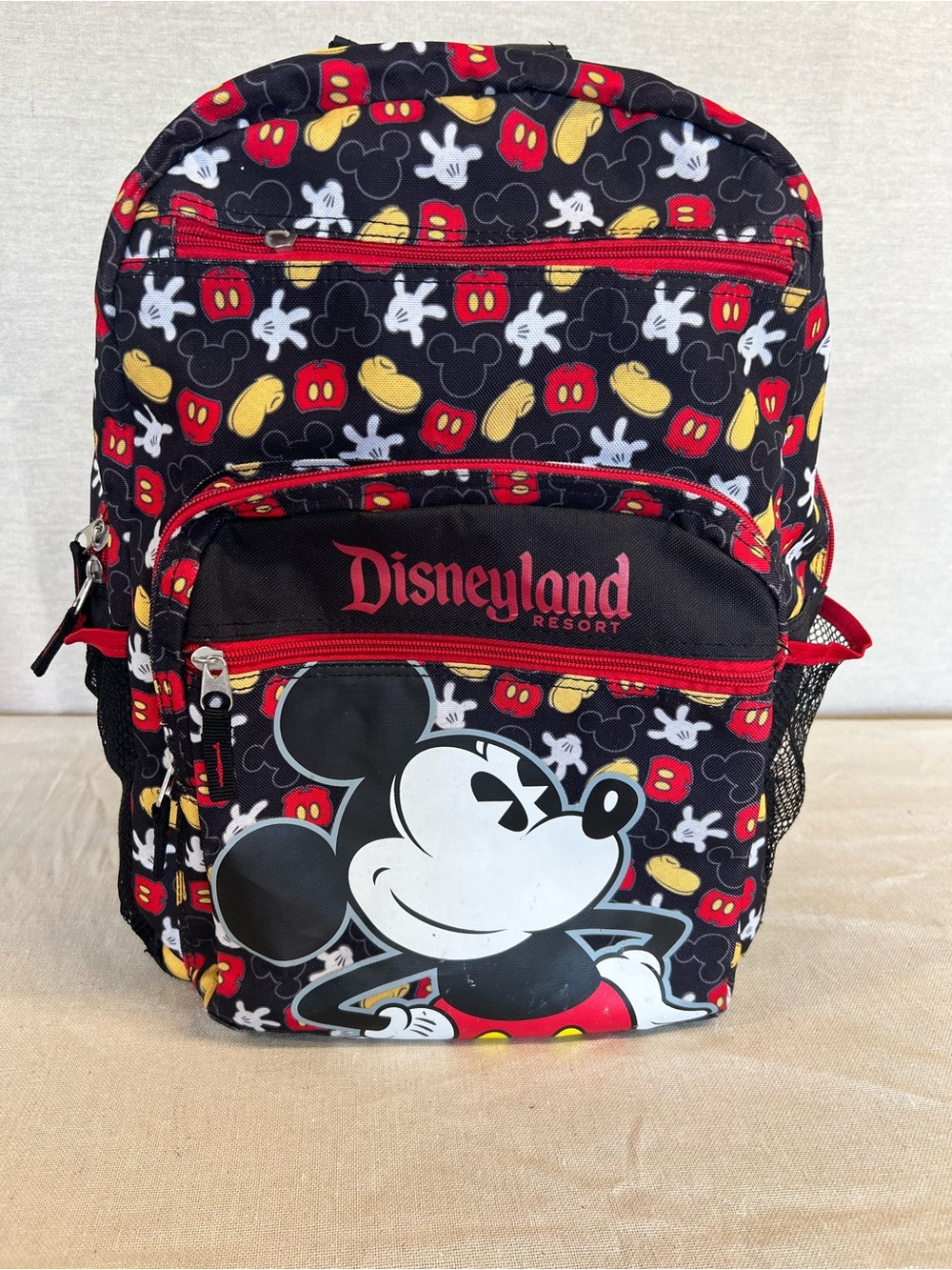 Disneyland Resort Black Red Yellow Mickey Mouse Backpack